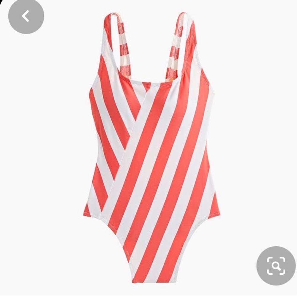 * ISO J CREW 1989 assymetrical stripe one piece 4